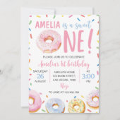 Donut 1e Verjaardagsfeest Uitnodiging (Voorkant)