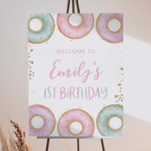 Donut 1er anniversaire de fête Poster d'Affiche de
