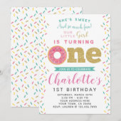 Donut 1er anniversaire Invitation (Devant / Derrière)