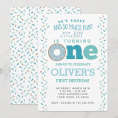 Donut 1er anniversaire Invitation (Devant / Derrière)