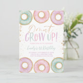 Donut 1er Anniversaire Invitation Donut Grow Up Aq (Debout devant)