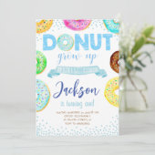 Donut 1er Anniversaire Invitation Garçon Donut Gra (Debout devant)