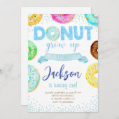 Donut 1er Anniversaire Invitation Garçon Donut Gra (Devant / Derrière)