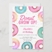 Donut 1er Anniversaire Invitation La fille de beig (Devant)