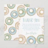 Donut 1er Anniversaire Plat Carte de remerciements (Devant / Derrière)