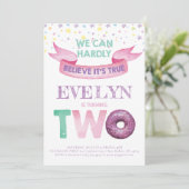 Donut 2e Verjaardag Uitnodiging (Staand voorkant)