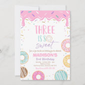 Donut 3e anniversaire Invitation Donut Three is Sw (Devant)