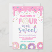 Donut 4e anniversaire Invitation Donut Four Ever S (Devant)