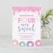 Donut 4e anniversaire Invitation Donut Four Ever S (Debout devant)