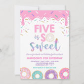 Donut 5e anniversaire Invitation Donut Five is Swe (Devant)