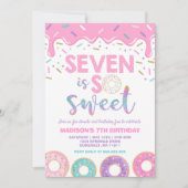 Donut 7e anniversaire Invitation Donut Seven is Sw (Devant)