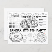 Donut activiteitsblad, donut placemats, donut colo (Voorkant / Achterkant)