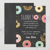 Donut Anniversaire Carte de remerciements Rose fil (Devant / Derrière)