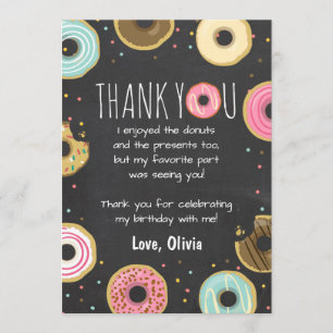Donut Anniversaire Carte de remerciements Rose fil