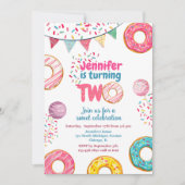 Donut Anniversaire Invitation Sweet DEUX (Devant)