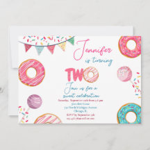 Donut Anniversaire Invitation Sweet DEUX
