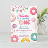 Donut Anniversaire Invitation Sweet ONE (Debout devant)