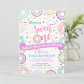 Donut Anniversaire Invitation Sweet One Party (Debout devant)