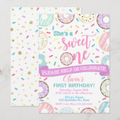Donut Anniversaire Invitation Sweet One Party (Devant / Derrière)