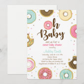 Donut Baby shower invitation Douche au fond (Devant / Derrière)