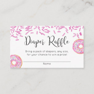 Donut baby shower meisje roze luier verloting informatiekaartje