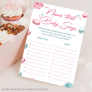 Donut Baby shower naam die Baby liedjes spel Kaart
