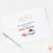 Donut Baby shower Sprinkles Dank u Ronde Sticker (Envelop)