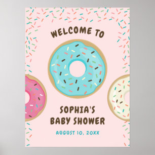 Donut Baby shower Welkom Teken Gedrukt Poster