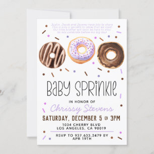 Donut Baby Sprinkle Baby shower Kaart