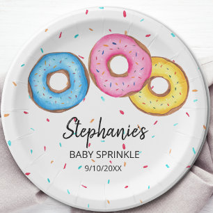 Donut Baby Sprinkle Baby shower Papieren Bordje