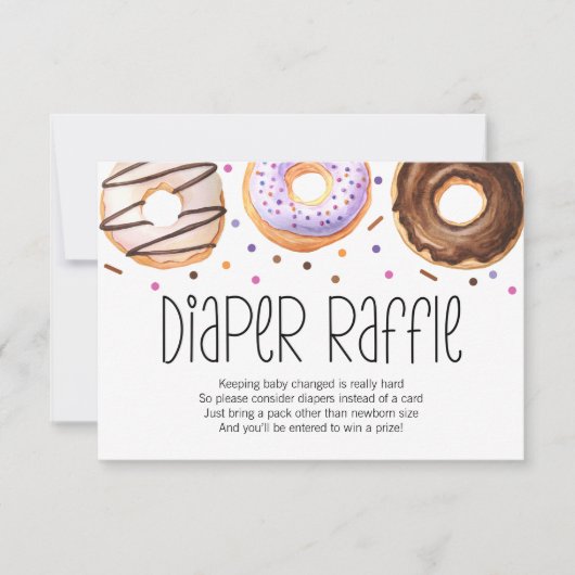 Donut Baby Sprinkle Diaper Raffle Kaart (Voorkant)