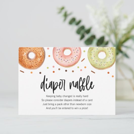 Donut Baby Sprinkle Luiers Raffle Kaart (Staand voorkant)