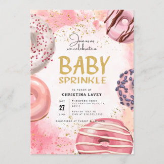 Donut BABY SPRINKLE party Invitation Kaart