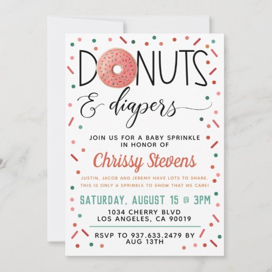 Donut Baby Sprinkle Shower Invitation (Devant)