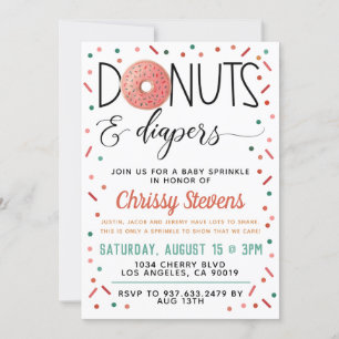 Donut Baby Sprinkle Shower Invitation