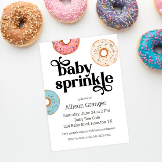 Donut Baby Sprinkle Uitnodiging