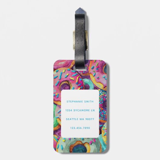 Donut Bagagelabels (Achterkant verticaal)