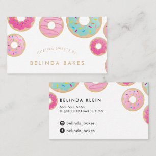 DONUT BAKER LOGO schattig bakken confectie roze mu Visitekaartje