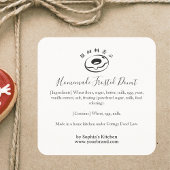 Donut Bakery Ingredient Label Minimalist Modern