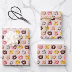 Donut Bakery Shop Patroon Inpakpapier Vel