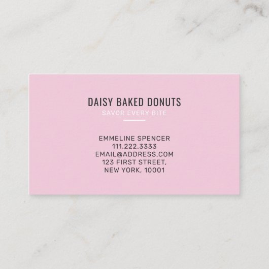 Donut Bakery Sweet Chef Desserts Carte de visite (Dos)