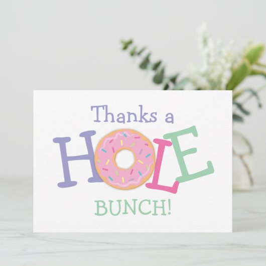 Donut Bedankt een Hole Bunch Dank u Opmerking Kaar (Staand voorkant)