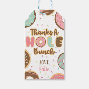 Donut Bedankt een Hole Bunch Favor Tag Cadeaulabel