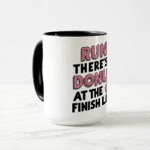 Donut bij de Finish Line Funny Fitness Motivation