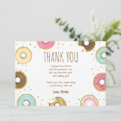 Donut Birthday Bedankt voor je kaartje roze meisje (Staand voorkant)