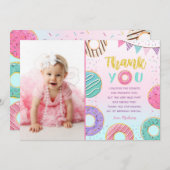 Donut Birthday Dank je kaarten (Voorkant / Achterkant)