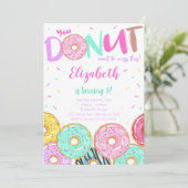 Donut Birthday Invitation, Donut Kaart (Staand voorkant)