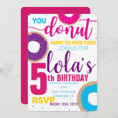 DONUT BIRTHDAY INVITE KAART (Voorkant / Achterkant)
