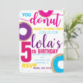DONUT BIRTHDAY INVITE KAART (Staand voorkant)