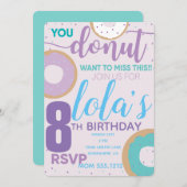 DONUT BIRTHDAY INVITE KAART (Voorkant / Achterkant)